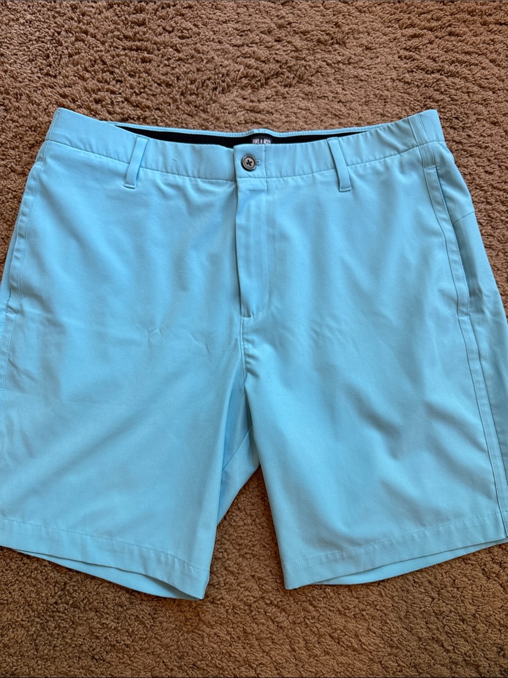 Men's Pins & Aces Light Blue Flat Front Golf Shorts